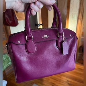 PRICE DROP! Coach Mini Bennett Satchel in Pebbled Bordeaux Leather.